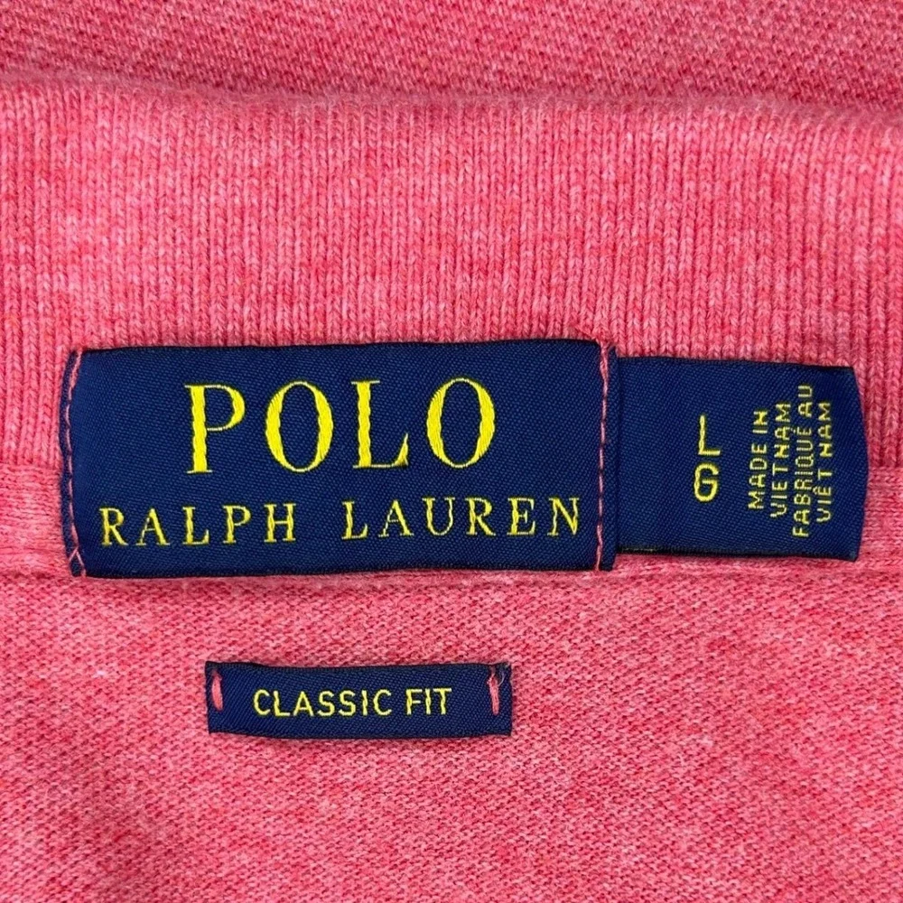 Polo Ralph Lauren Polo Shirt Large Men's Red Heather Classic Fit Short Sleeve